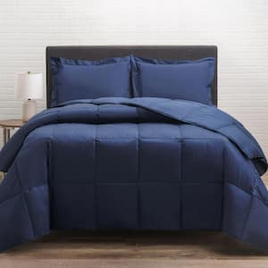 Down-filled Cotton Twill Blue Twin Comforter