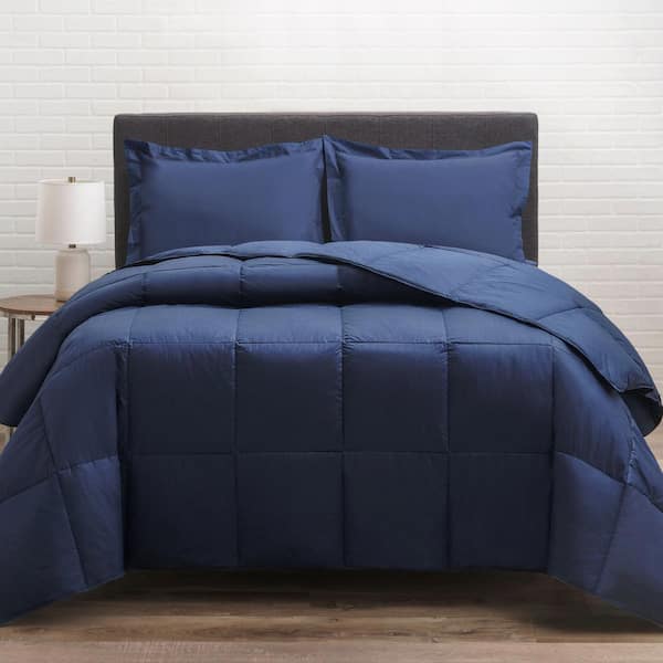 Allied Home Down-filled Cotton Twill Blue King Comforter