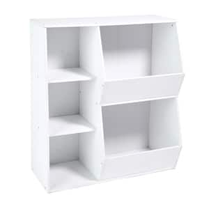 35.5 in. H x 31.5 in. W x 15.75 in. D White Wood Side-by-Side Combo Bin Storage Unit