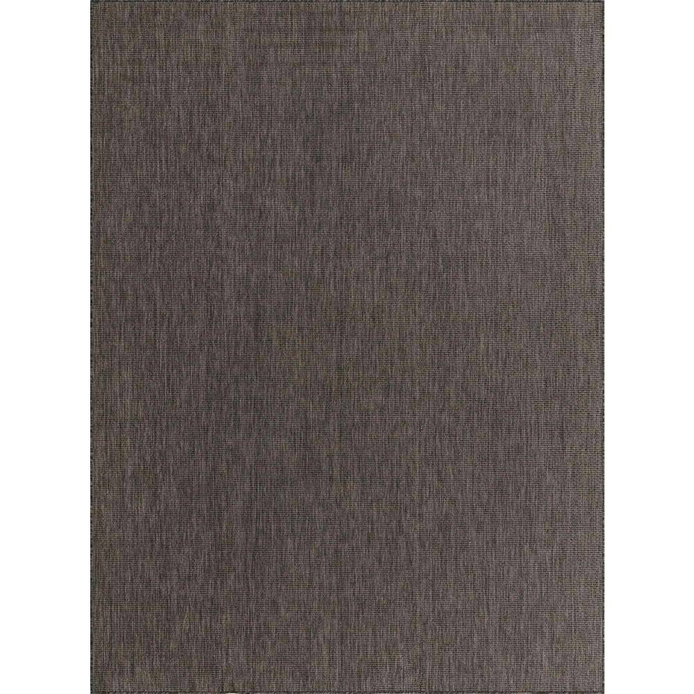 Unique Loom Outdoor Solid Black 9' 0 x 12' 0 Area Rug 3128986 The