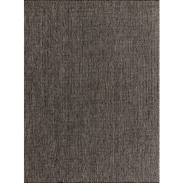 Unique Loom Outdoor Solid Black 9' 0 x 12' 0 Area Rug