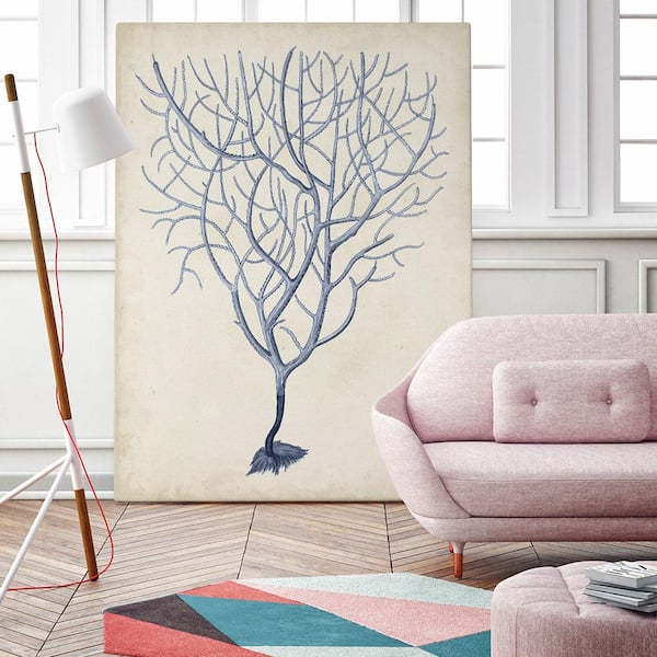 Giant Art 54 in. x 72 in. "Indigo Coral III" by Vision Studio Wall Art