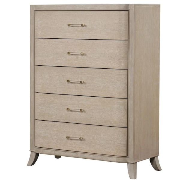 beige 5 drawer dresser 18 inch wide Fea Tall Chest | Drawers | Natural Oak Brown Crafted from beech wood