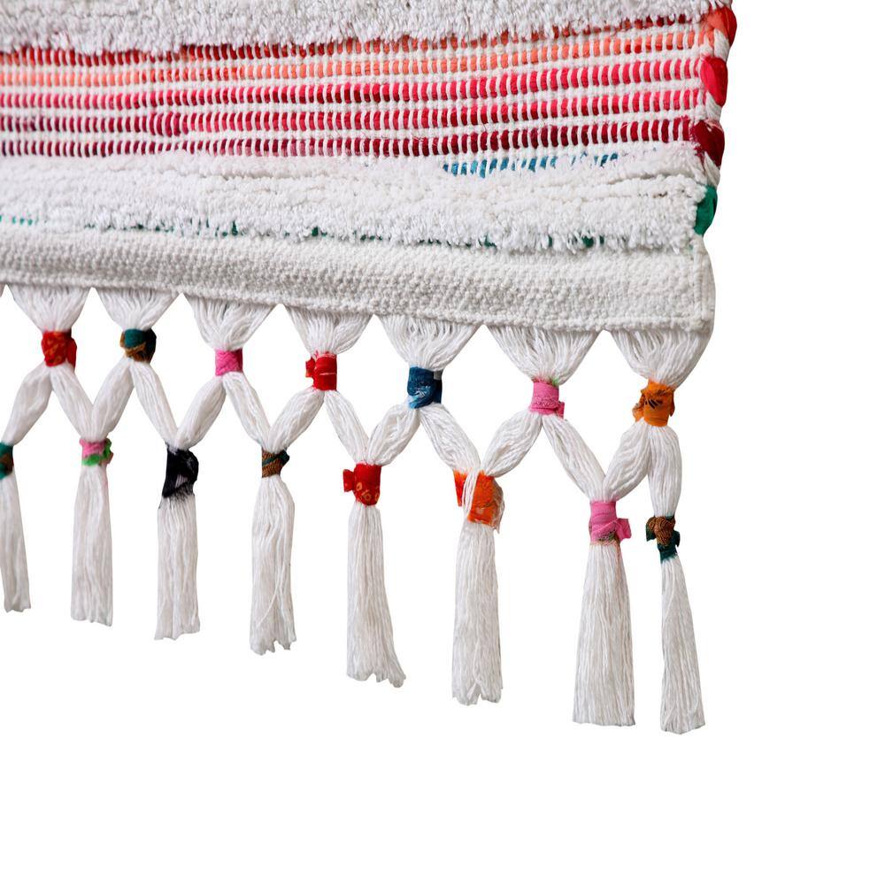 Boho Chindi Multicolor Woven Wall Hanging with Fringe