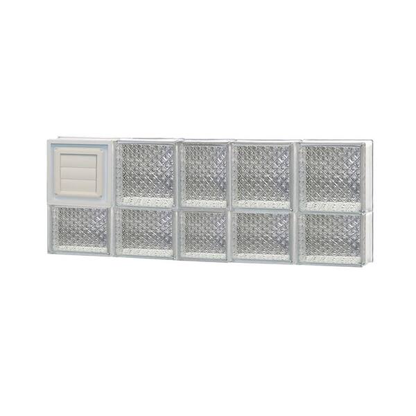 Clearly Secure 36.75 in. x 13.5 in. x 3.125 in. Frameless Diamond Pattern Glass Block Window with Dryer Vent