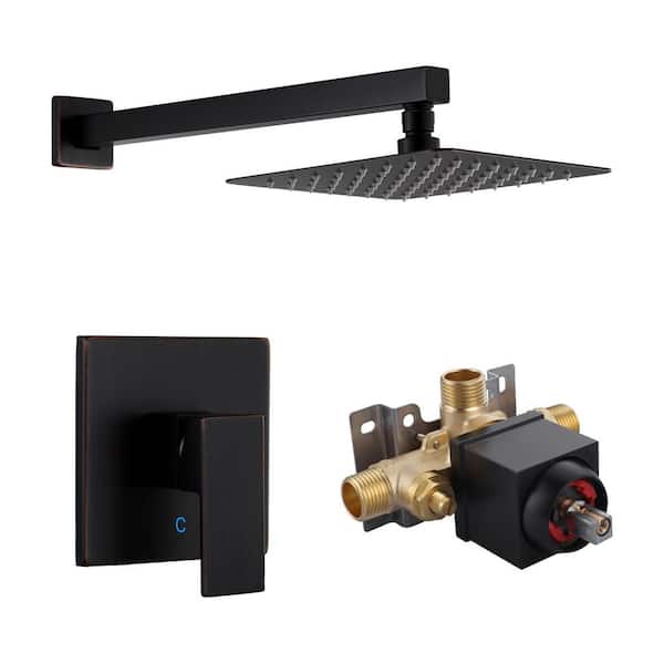 Single Handle 1 Spray Patterns Shower Faucet 1.8 GPM with Stainless Steel in Oil Rubbed Bronze