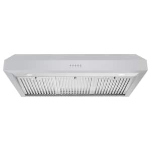 36 in. Ducted Under Cabinet Range Hood in Stainless Steel with LED Lighting and Push Button Controls