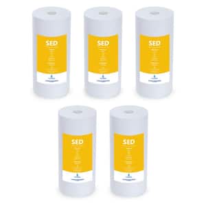 5 Pack Sediment Replacement Filter - Whole House Replacement Water Filter - 5 Micron - 4.5" x 10" inch