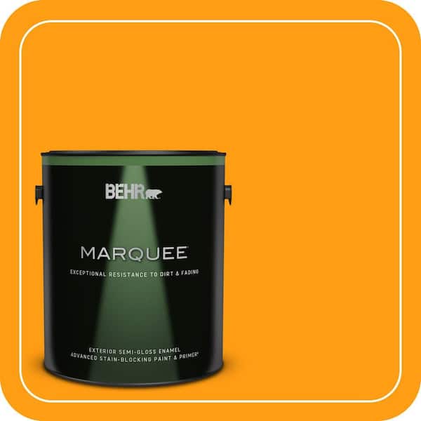BEHR MARQUEE 1 gal. #S-G-290 Orange Peel Semi-Gloss Enamel Exterior Paint & Primer