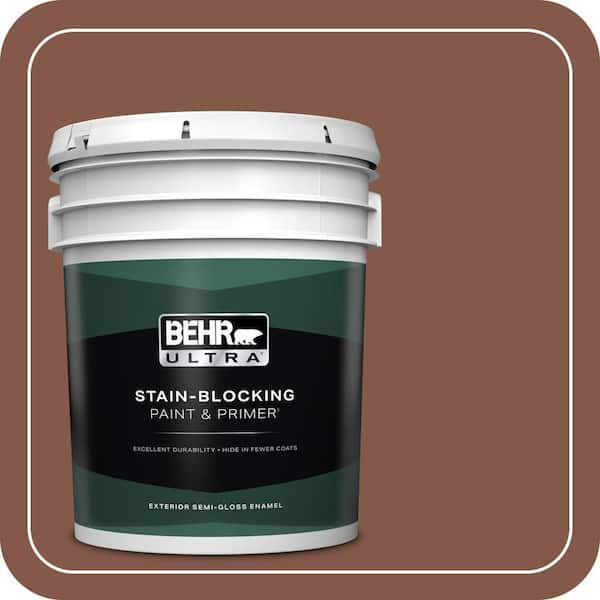 BEHR ULTRA 5 gal. #QE-15 Iron Oxide Semi-Gloss Enamel Exterior Paint & Primer