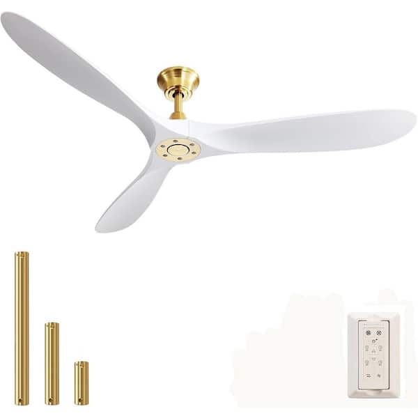 60 in. Smart Indoor Modern ABS Ceiling Fan With 6 Speed Smart Remote Control Reversible DC Motor For Bedroom-Gold