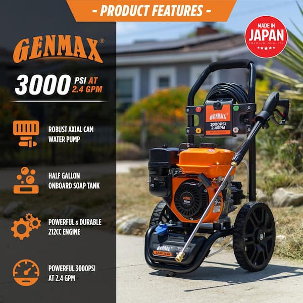 3000 PSI 2.4 GPM 212cc Cold Water Pressure Washer with 5 Quick Connect Nozzles