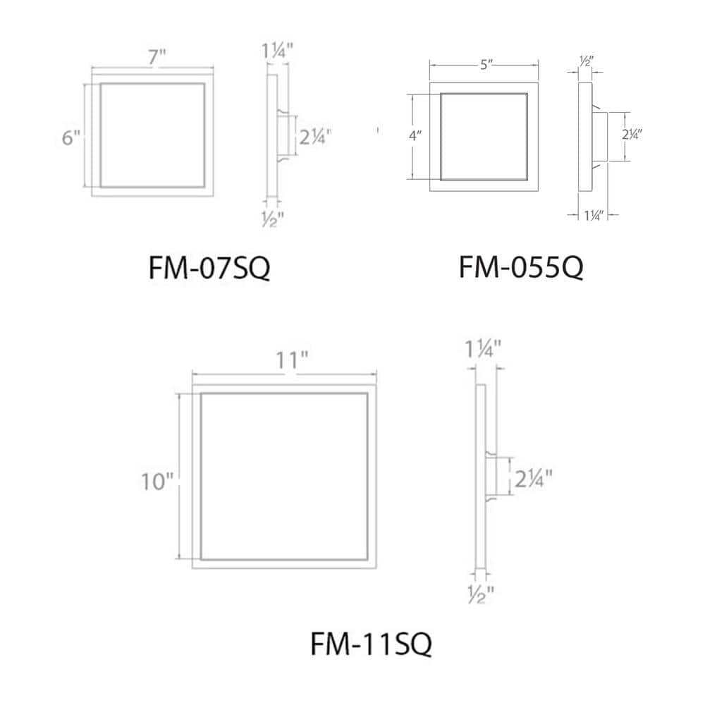 Square Bronze Glass LED Flush Mount Light