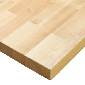 8 ft. L x 25 in. D Unfinished Birch Solid Wood Butcher Block Countertop With Eased Edge