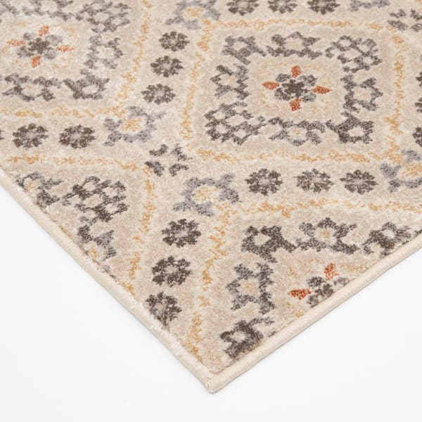 Stratford Mina Alabaster/Latte 26 in. W x 12 in. L Your Choice Length Stair Runner Coverage Area 2.17 sq. ft.