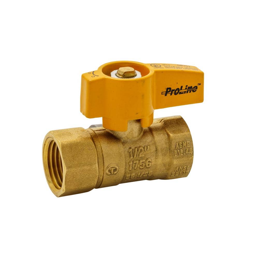 ProLine Series 1/2 in. Brass FPT 2Piece Gas Valve 110223HN The Home