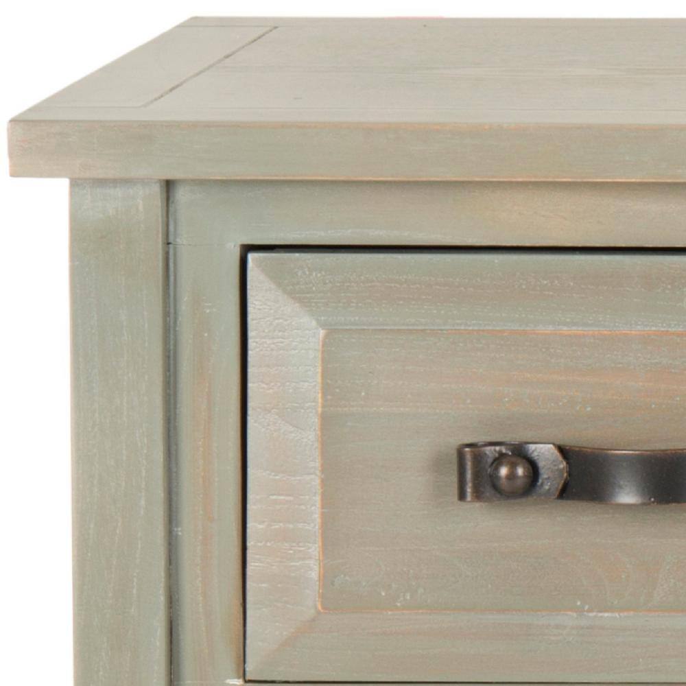 Transitional French Gray 3-Drawer Wood Console Table with Storage