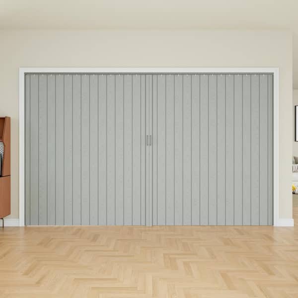 ARK DESIGN 120 in. x 80 in. Grey Woodgrain Vinyl PVC Accordion