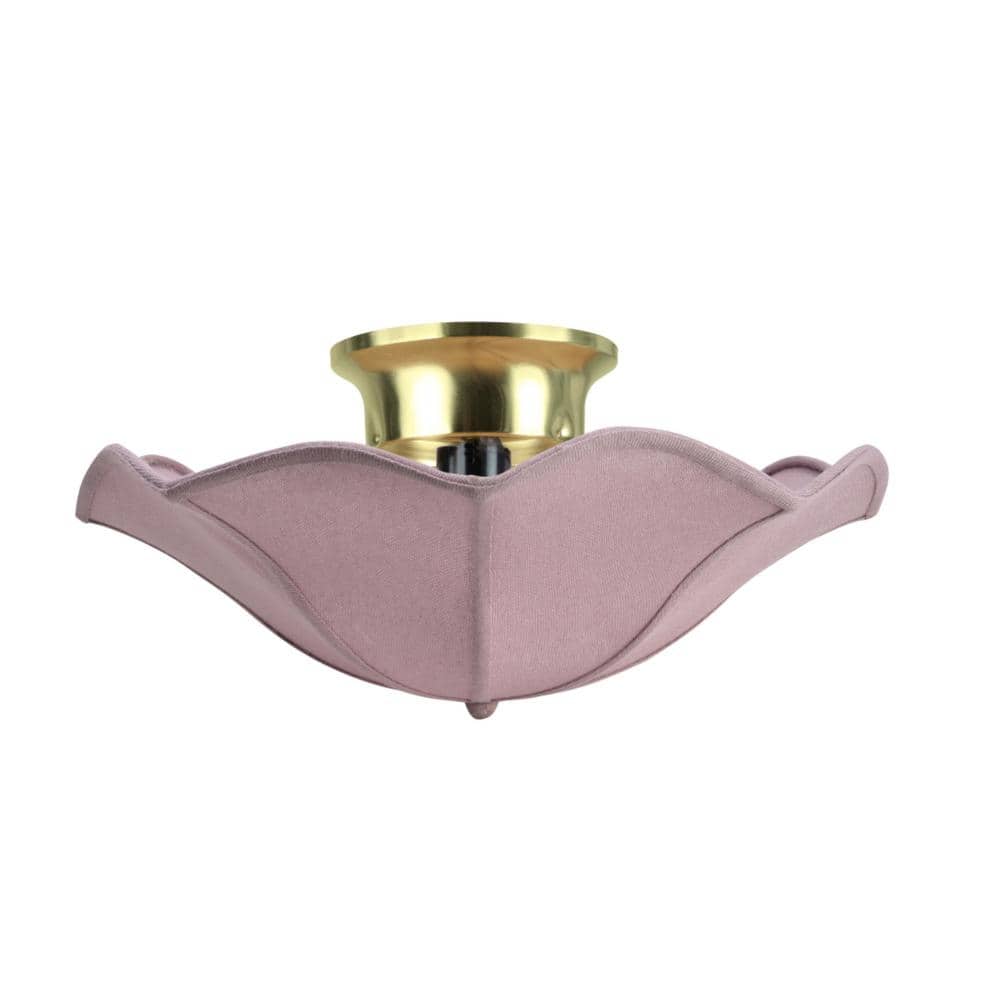 Purplish Red Faux Linen Clip-On Ceiling Lamp Shade, 13" Diameter