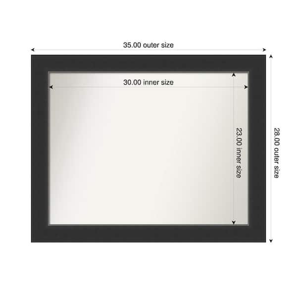 Amanti Art Corvino Black 35 in. x 28 in. Custom Non-Beveled Wood Framed Bathroom Vanity Wall Mirror