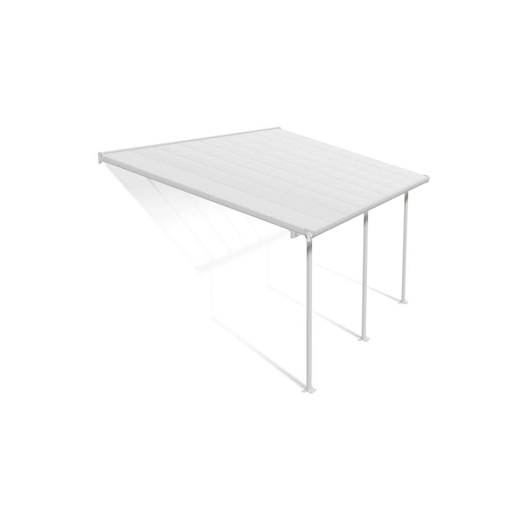 White Polycarbonate and Aluminum Patio Cover, 10' x 18'