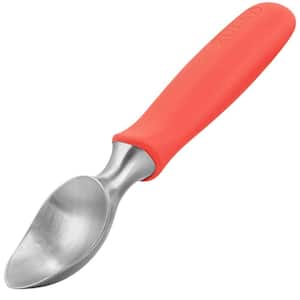 Ice Cream Scoop - Stainless Steel With Non-Slip Handle - Red