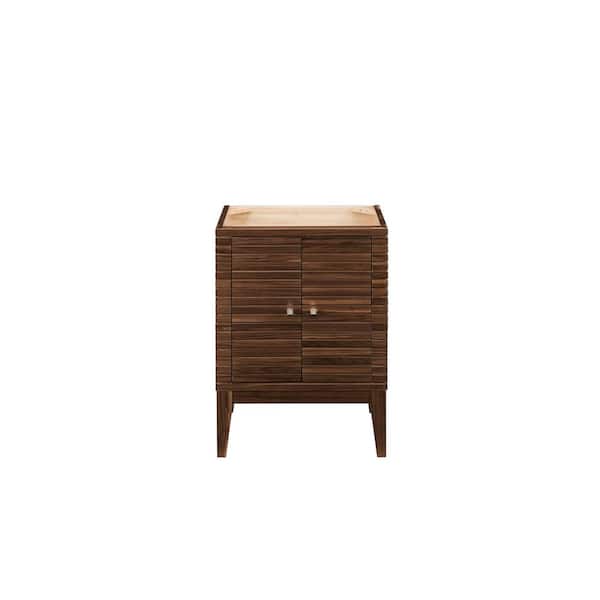 James Martin Vanities Linden 23.6 in. W x 18.1 in. D x 33.5 in. H Single Bath Vanity Cabinet without Top in Mid-Century Walnut