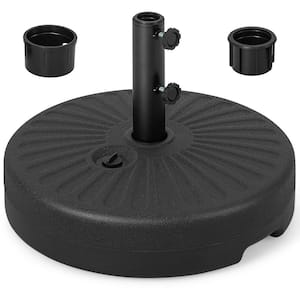 5 lb. 19.5 in.  Fillable Round Patio Umbrella Base Stand Holder Heavy-Duty Pole 1.5 in./1.9 in. Black
