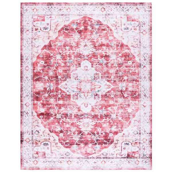 SAFAVIEH Martha Stewart Washable Rust/Gold 8 ft. x 10 ft. Machine Washable Abstract Medallion Area Rug