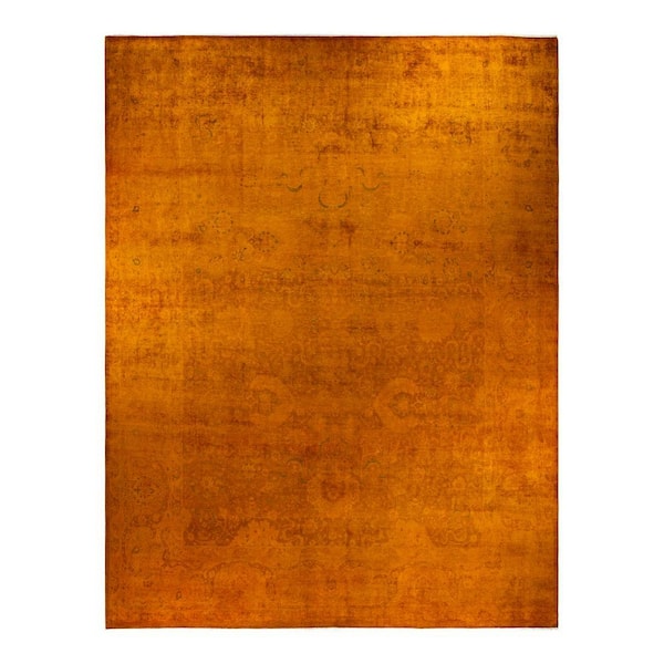 Fine Vibrance One-of-a-Kind Handmade Yellow, 15 ft. 9 in. x 12 ft. 3 in. Area Rug