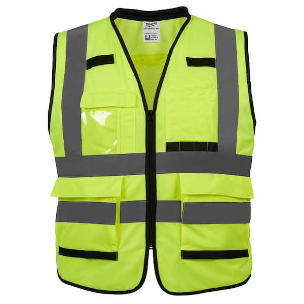 Milwaukee Performance Small/Medium Yellow Class 2 High Visibility Safety Vest with 15 Pockets