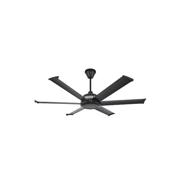 Big Ass Fans Mammoth 60 in. Smart Indoor/Outdoor Black Universal Mount Ceiling Fan with 7 in. Ext Tube Plus Remote and Phone App