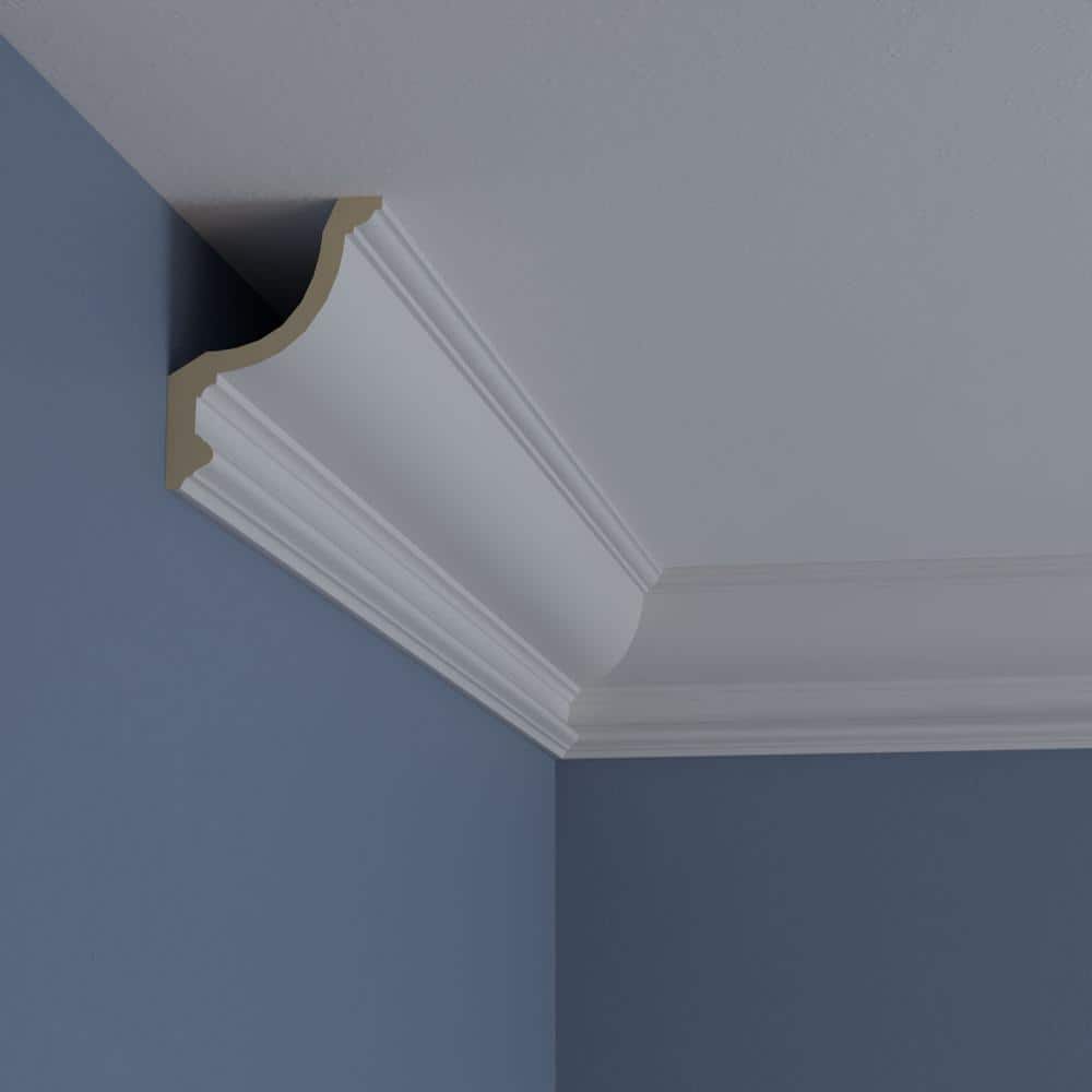 Maria 94.5" White Polyurethane Traditional Crown Moulding