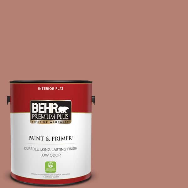 BEHR PREMIUM PLUS 1 gal. #ICC-102 Copper Pot Flat Low Odor Interior Paint & Primer