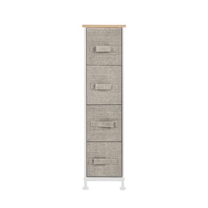 19 in. W x 29.7 in. H Beige 4-Drawer Fabric Storage Chest with Beige Drawers