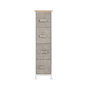 19 in. W x 29.7 in. H Beige 4-Drawer Fabric Storage Chest with Beige Drawers