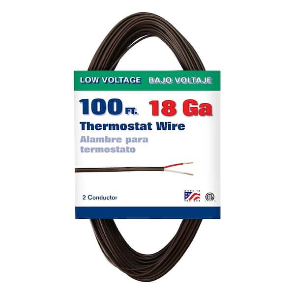 Coleman Cable 100 ft. 18/2 Brown Soild CU Type CL2 Thermostat Wire