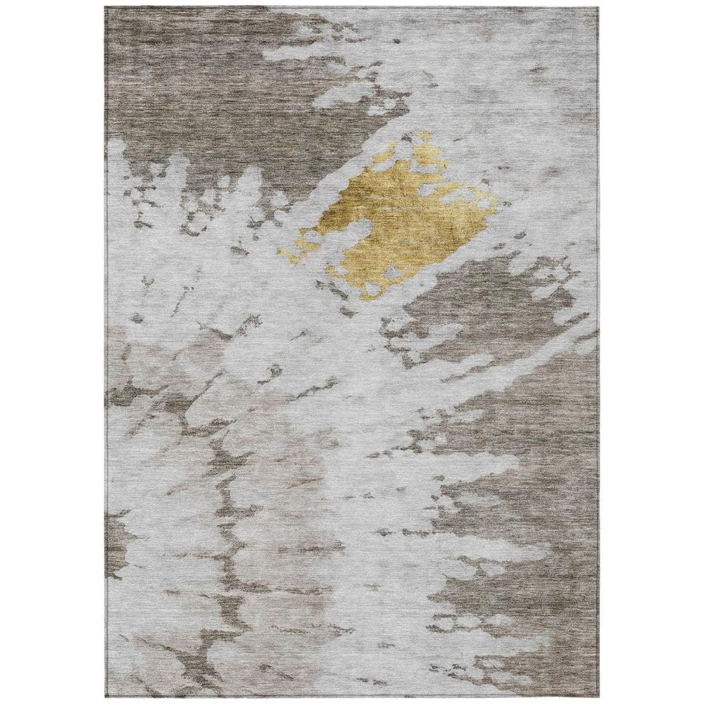 Taupe, Khaki, Ivory 3 ft. x 5 ft. Woven Abstract Polyester Rectangle Indoor/Outdoor Area Rug price history on PriceWatchPro