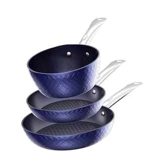 3-Pieces Ceramic Kitchen Cookware Sets in Blue