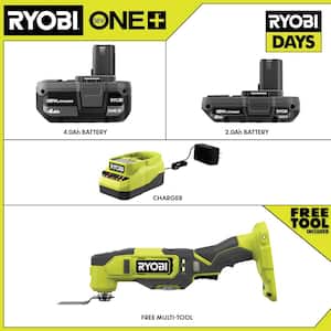 ONE+ 18V Lithium-Ion 4.0 Ah Battery, 2.0 Ah Battery, and Charger Kit with FREE ONE+ Cordless Multi-Tool