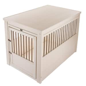 New Age Pet ECOFLEX Dog Crate End Table - Antique White Large