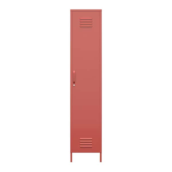 SystemBuild Evolution Bonanza 5 Shelf Metal Single Door Locker Cabinet in Terracotta