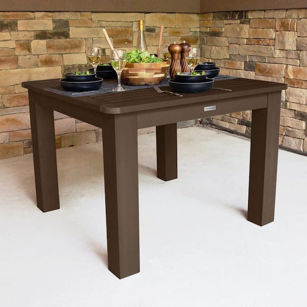 Weathered Acorn Square Recycled Plastic Outdoor Dining Table