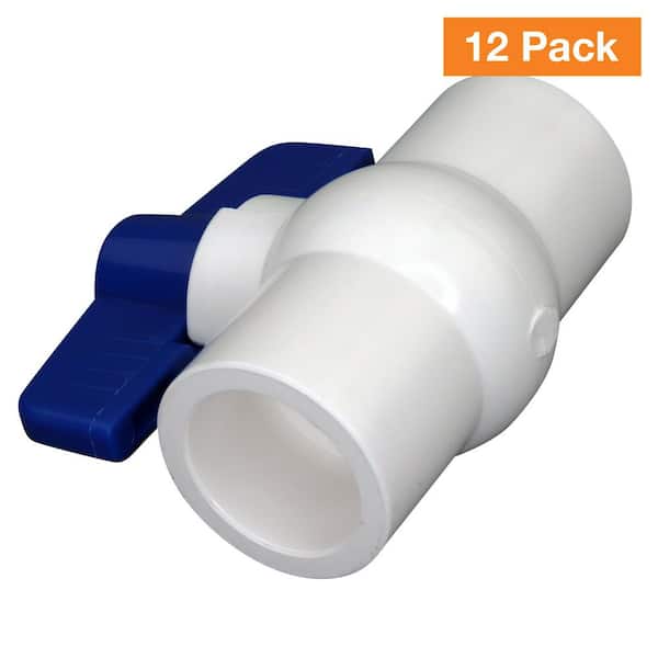 3/4 in. Slip x 3/4 in. Slip PVC Schedule 40-Ball Valve Pro Pack (12-Pack)