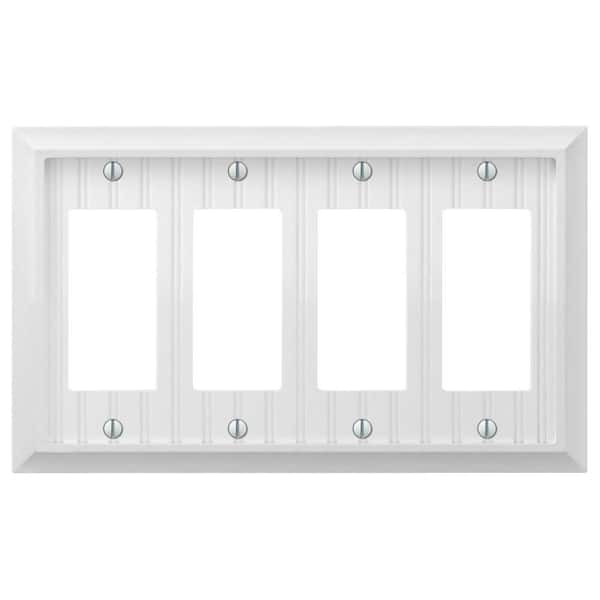 AMERELLE Cottage 4 Gang Rocker Composite Wall Plate - White
