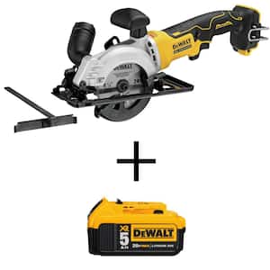 ATOMIC 20V MAX Cordless Brushless 4-1/2 in. Circular Saw and (1) 20V MAX Premium Lithium-Ion 5.0Ah Battery