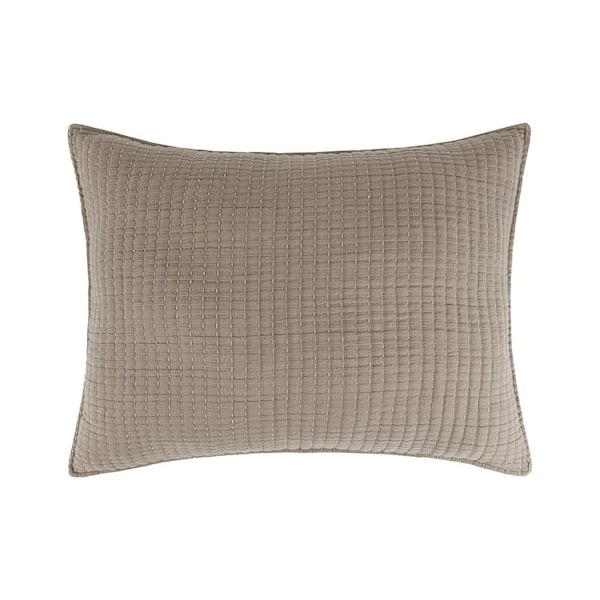 LEVTEX HOME Caden Taupe Cotton Gauze 26 in. x 20 in. Standard Sham