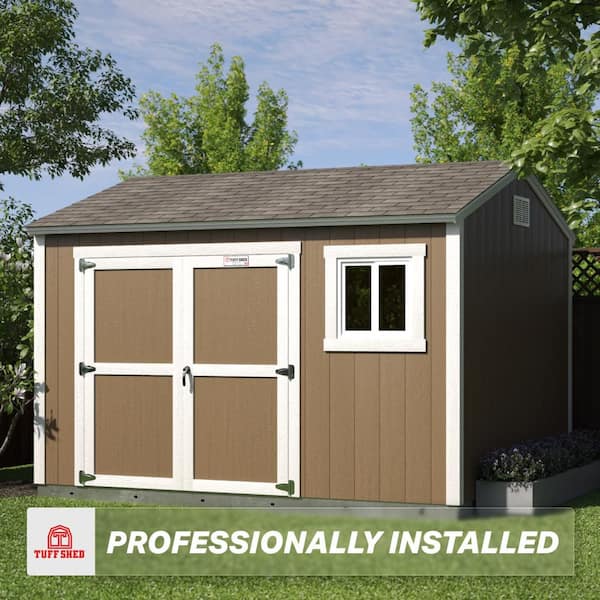 Professionally Installed Tahoe Lakeridge 10 ft x 12 ft Wood Storage Shed with 7 ft. High Sidewall (120 sq. ft.)