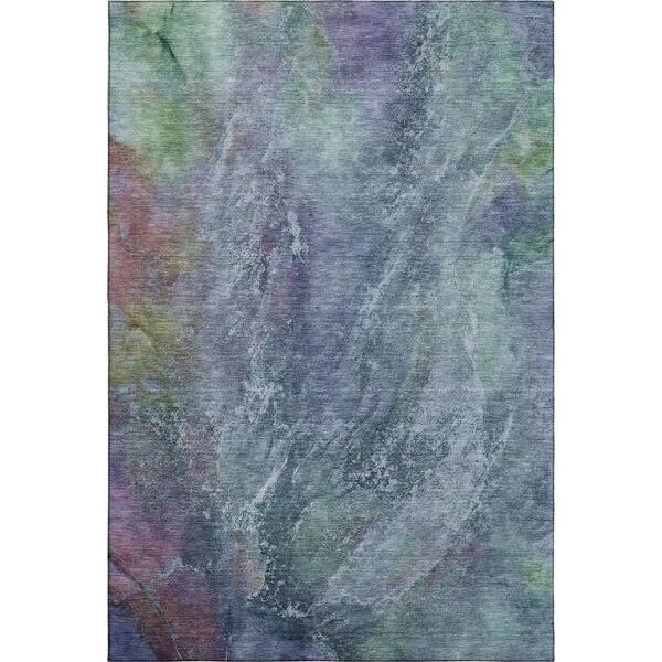 Mayfield Premium Machine Washable Abstract AMF2308 Blue 10 ft. x 14 ft. Area Rug