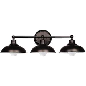 27 in. 3-Light Oil Rubbed Bronze Modern Style Vanity Light Fixture